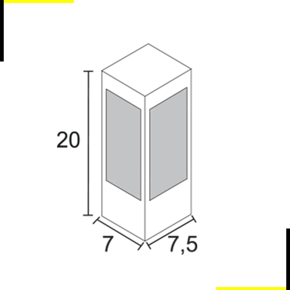 Arandela de Parede Externa Retangular 7x20cm 1E27 | Felluz Preto